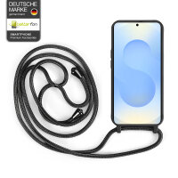 Handykette für Samsung Galaxy S25 Hanyhülle mit Band Hülle mit Kodel Smartphone Halskette in Schwarz