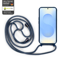 Handykette für Samsung Galaxy S25+ Hanyhülle mit Band Hülle mit Kodel Smartphone Halskette in Blau