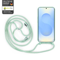 Handykette für Samsung Galaxy S25+ Hanyhülle mit Band Hülle mit Kodel Smartphone Halskette in Mintgrün
