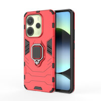 Hülle für Xiaomi Redmi Note 14 4G Handyhülle Drehbar Ringhalter Magnet Bumper Case in Rot