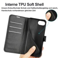 Handyhülle für Apple iPhone 16E – Klapphülle PU-Leder Schwarz
