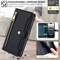 Handykette für Apple iPhone 16E – Handyhülle mit Band PU-Leder Schwarz