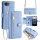 Handykette für Apple iPhone 16E – Handyhülle mit Band PU-Leder Hellblau