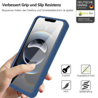 Handyhülle für Apple iPhone 16E – 360° Panzer Case mit Displayschutz Blau