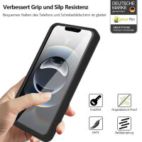 Handyhülle für Apple iPhone 16E – 360° Panzer Case mit Displayschutz Schwarz