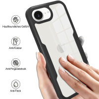 Handyhülle für Apple iPhone 16E – 360° Panzer Case mit Displayschutz Schwarz
