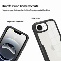Handyhülle für Apple iPhone 16E – 360° Panzer Case mit Displayschutz Schwarz