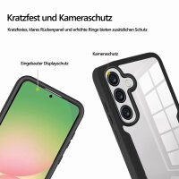360° Hülle für Samsung A36 / A56, 360 Grad Handyhülle mit Integriertem Displayschutz in Schwarz