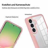 360° Hülle für Samsung A36 / A56, 360 Grad Handyhülle mit Integriertem Displayschutz in Rosa