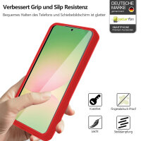 360° Hülle für Samsung A36 / A56, 360 Grad Handyhülle mit Integriertem Displayschutz in Rot