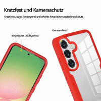 360° Hülle für Samsung A36 / A56, 360 Grad Handyhülle mit Integriertem Displayschutz in Rot