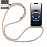 Handykette für Apple iPhone 16E – Handyhülle mit Band Beige / Braun