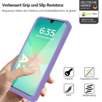 360° Hülle für Samsung Galaxy A26, 360 Grad Handyhülle mit Integriertem Displayschutz in Lila