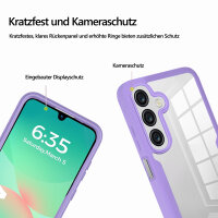 360° Hülle für Samsung Galaxy A26, 360 Grad Handyhülle mit Integriertem Displayschutz in Lila