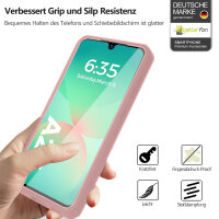 360° Hülle für Samsung Galaxy A26, 360 Grad Handyhülle mit Integriertem Displayschutz in Rosa