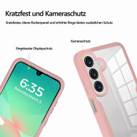360° Hülle für Samsung Galaxy A26, 360 Grad Handyhülle mit Integriertem Displayschutz in Rosa
