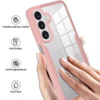 360° Hülle für Samsung Galaxy A26, 360 Grad Handyhülle mit Integriertem Displayschutz in Rosa