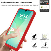 360° Hülle für Samsung Galaxy A26, 360 Grad Handyhülle mit Integriertem Displayschutz in Rot