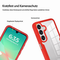 360° Hülle für Samsung Galaxy A26, 360 Grad Handyhülle mit Integriertem Displayschutz in Rot