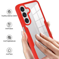 360° Hülle für Samsung Galaxy A26, 360 Grad Handyhülle mit Integriertem Displayschutz in Rot