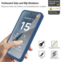 360° Grad Hülle für Xiaomi 15 Handyhülle vollschutz Integriertem Displayschutz in Blau