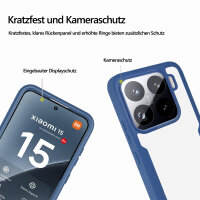 360° Grad Hülle für Xiaomi 15 Handyhülle vollschutz Integriertem Displayschutz in Blau