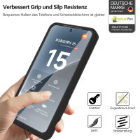 360° Grad Hülle für Xiaomi 15 Handyhülle vollschutz Integriertem Displayschutz in Schwarz