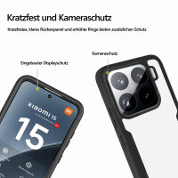 360° Grad Hülle für Xiaomi 15 Handyhülle vollschutz Integriertem Displayschutz in Schwarz