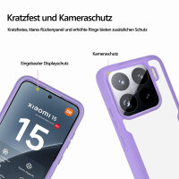 360° Grad Hülle für Xiaomi 15 Handyhülle vollschutz Integriertem Displayschutz in Lila