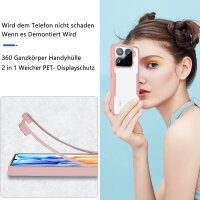 360° Grad Hülle für Xiaomi 15 Handyhülle vollschutz Integriertem Displayschutz in Rosa