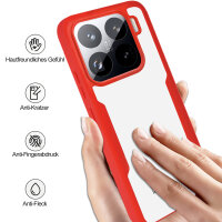 360° Grad Hülle für Xiaomi 15 Handyhülle vollschutz Integriertem Displayschutz in Rot