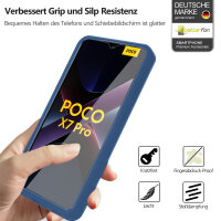 360° Hülle für Poco X7 Pro 5G, 360 Grad Handyhülle mit Integriertem Displayschutz in Blau