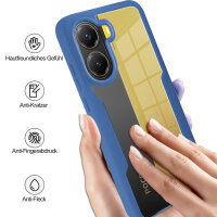 360° Hülle für Poco X7 Pro 5G, 360 Grad Handyhülle mit Integriertem Displayschutz in Blau