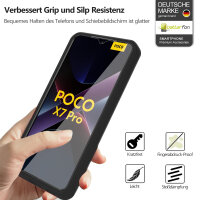 360° Hülle für Poco X7 Pro 5G, 360 Grad Handyhülle mit Integriertem Displayschutz in Schwarz
