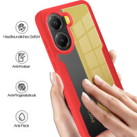 360° Hülle für Poco X7 Pro 5G, 360 Grad Handyhülle mit Integriertem Displayschutz in Rot