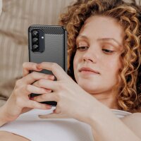 Carbon Hülle für Samsung Galaxy A26 Handyhülle Back Cover Handy Tasche Bumper