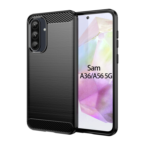 Carbon Hülle für Samsung Galaxy A36 / A56 Handyhülle Back Cover Handy Tasche Bumper