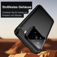 Hülle für Xiaomi 15 Carbon Look Handyhülle Outdoor Stoßfeste Handy Tasche Bumper