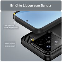 Hülle für Xiaomi 15 Carbon Look Handyhülle Outdoor Stoßfeste Handy Tasche Bumper