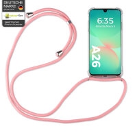 Handykette für Samsung Galaxy A26 Handyhülle mit Band Case TPU Hülle mit Kordel in Rosa