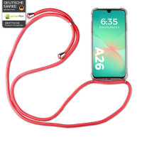 Handykette für Samsung Galaxy A26 Handyhülle mit Band Case TPU Hülle mit Kordel in Rot