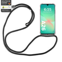 Handykette für Samsung Galaxy A26 Handyhülle mit Band Case TPU Hülle mit Kordel in Schwarz