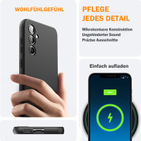 Hülle für Samsung Galaxy A36 / A56 Handyhülle Back Cover Silikon Case Bumper in Schwarz