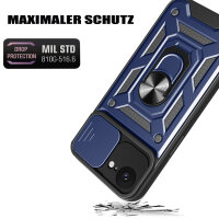 Handyhülle für Apple iPhone 16E – Ring Panzer Case Blau