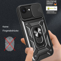 Handyhülle für Apple iPhone 16E – Ring Panzer Case Schwarz