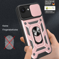 Handyhülle für Apple iPhone 16E – Ring Panzer Case Rosegold