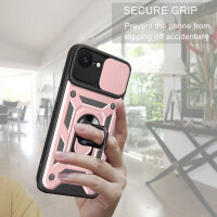 Handyhülle für Apple iPhone 16E – Ring Panzer Case Rosegold