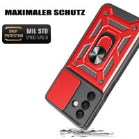 Outdoor Panzer Hülle für Samsung Galaxy A26 mit Kameraschutz Ringhalter Bumper in Rot
