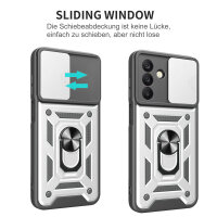 Outdoor Panzer Hülle für Samsung Galaxy A26 mit Kameraschutz Ringhalter Bumper in Silber