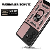 Outdoor Panzer Hülle für Samsung Galaxy A36 / Galaxy A56 mit Kameraschutz Ringhalter Bumper in Rosegold